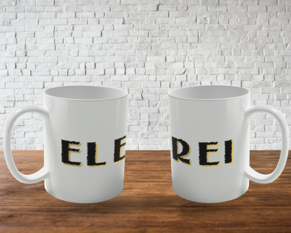 Caneca de Porcelana Ele Rei – Escrita – Riscado - Imagem 2