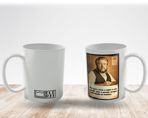 Caneca de Porcelana Ele Rei – Spurgeon – Olhe para Cruz - Imagem 2