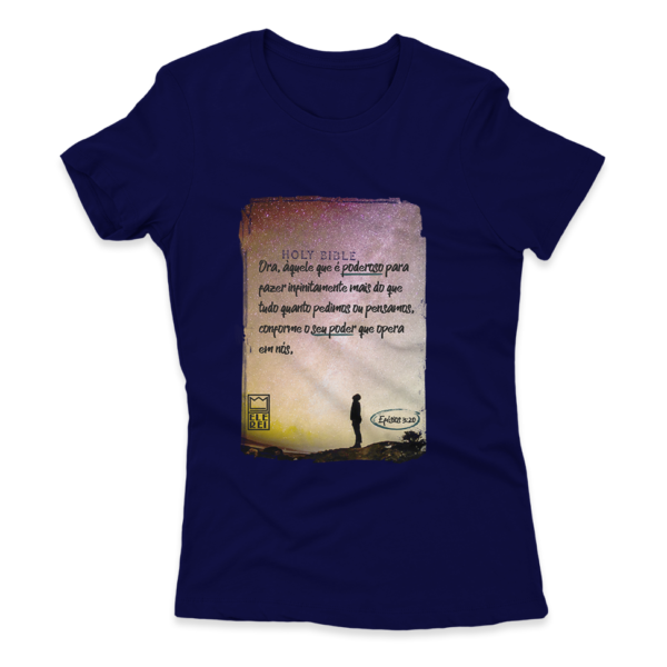 Camiseta Feminina Ele Rei - Efésios 3:20 - Imagem 2