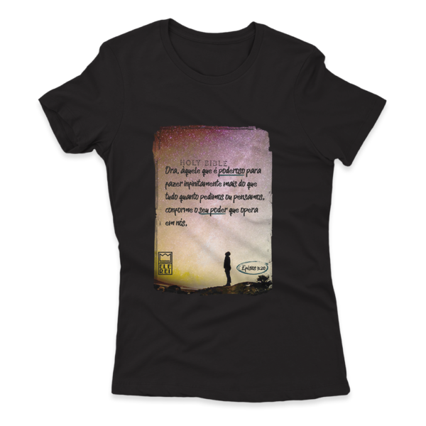 Camiseta Feminina Ele Rei - Efésios 3:20 - Imagem 7