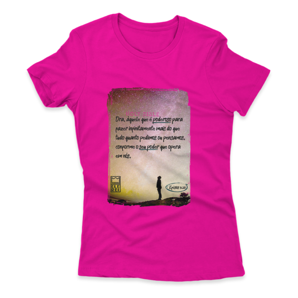 Camiseta Feminina Ele Rei - Efésios 3:20 - Imagem 8