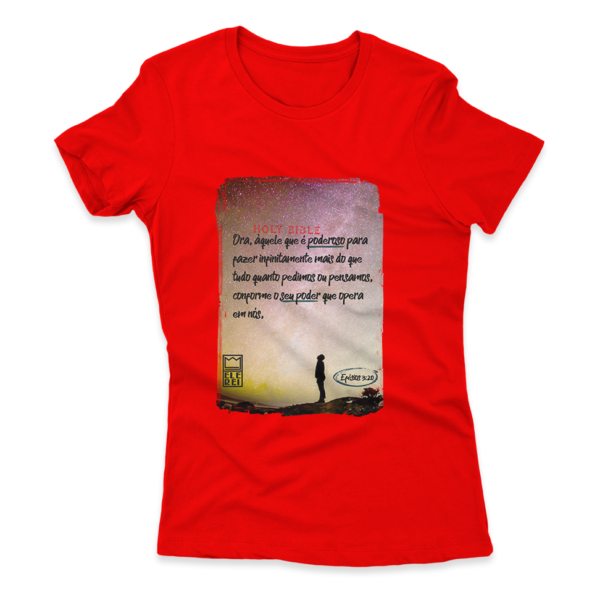 Camiseta Feminina Ele Rei - Efésios 3:20 - Imagem 9