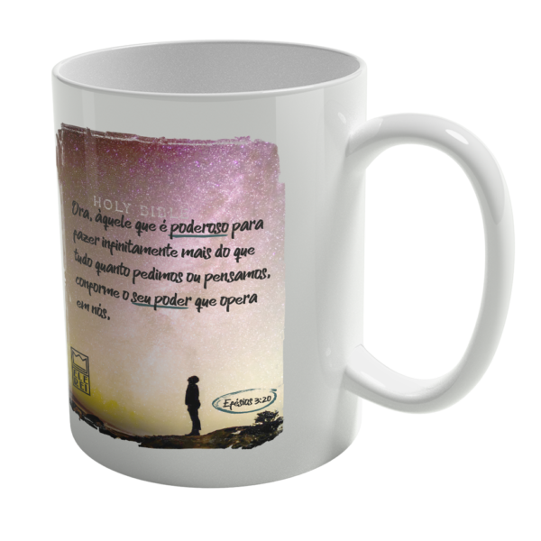 Caneca de Porcelana Ele Rei – Efésios 3:20