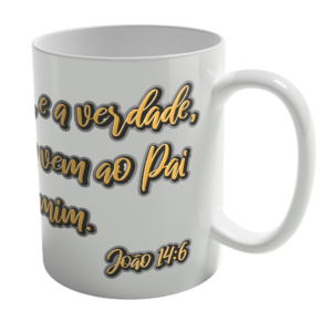 Caneca de Porcelana Ele Rei – João 14:6 – Nº1