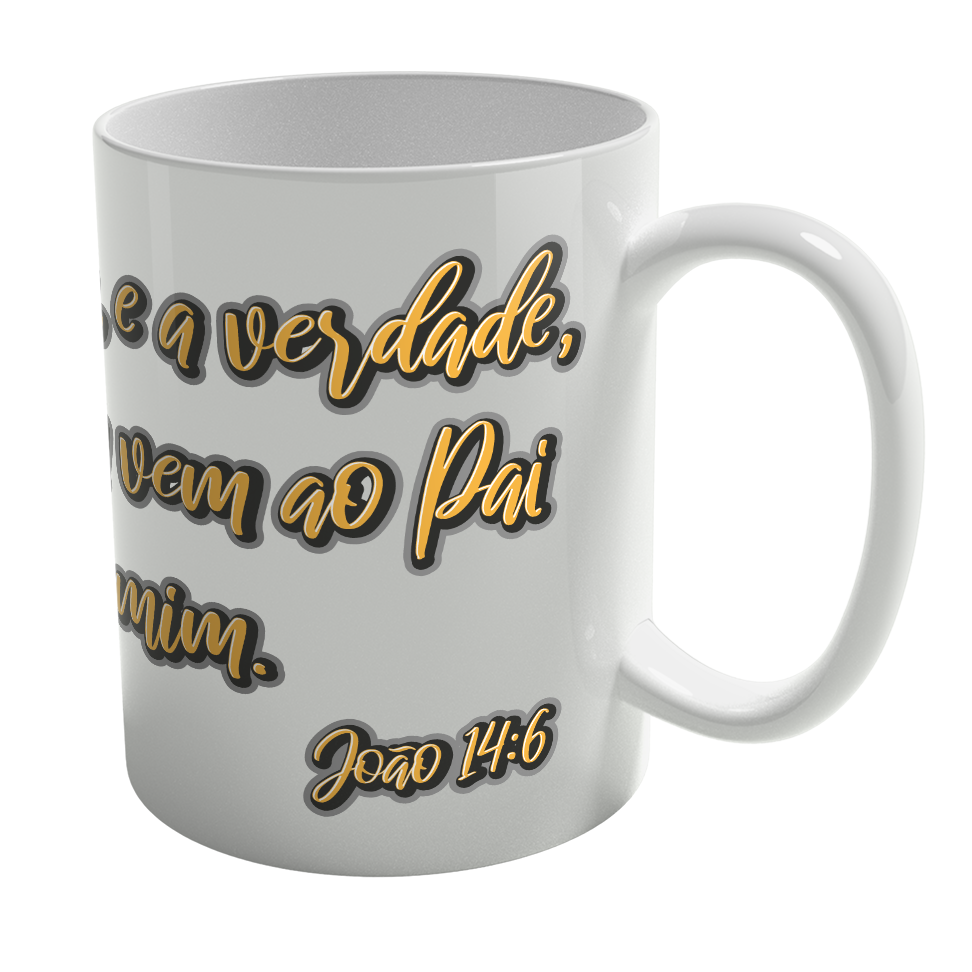 Caneca de Porcelana Ele Rei – João 14:6 – Nº1