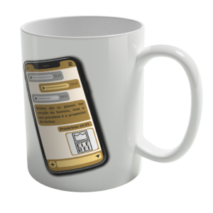 Caneca de Porcelana Ele Rei – Provérbios 19:21