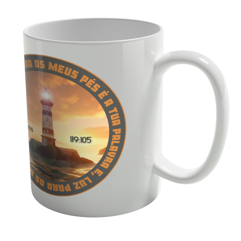 Caneca de Porcelana Ele Rei – Salmos 119:105