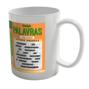 Caneca de Porcelana Ele Rei – Salmos 55:22 – Laranja