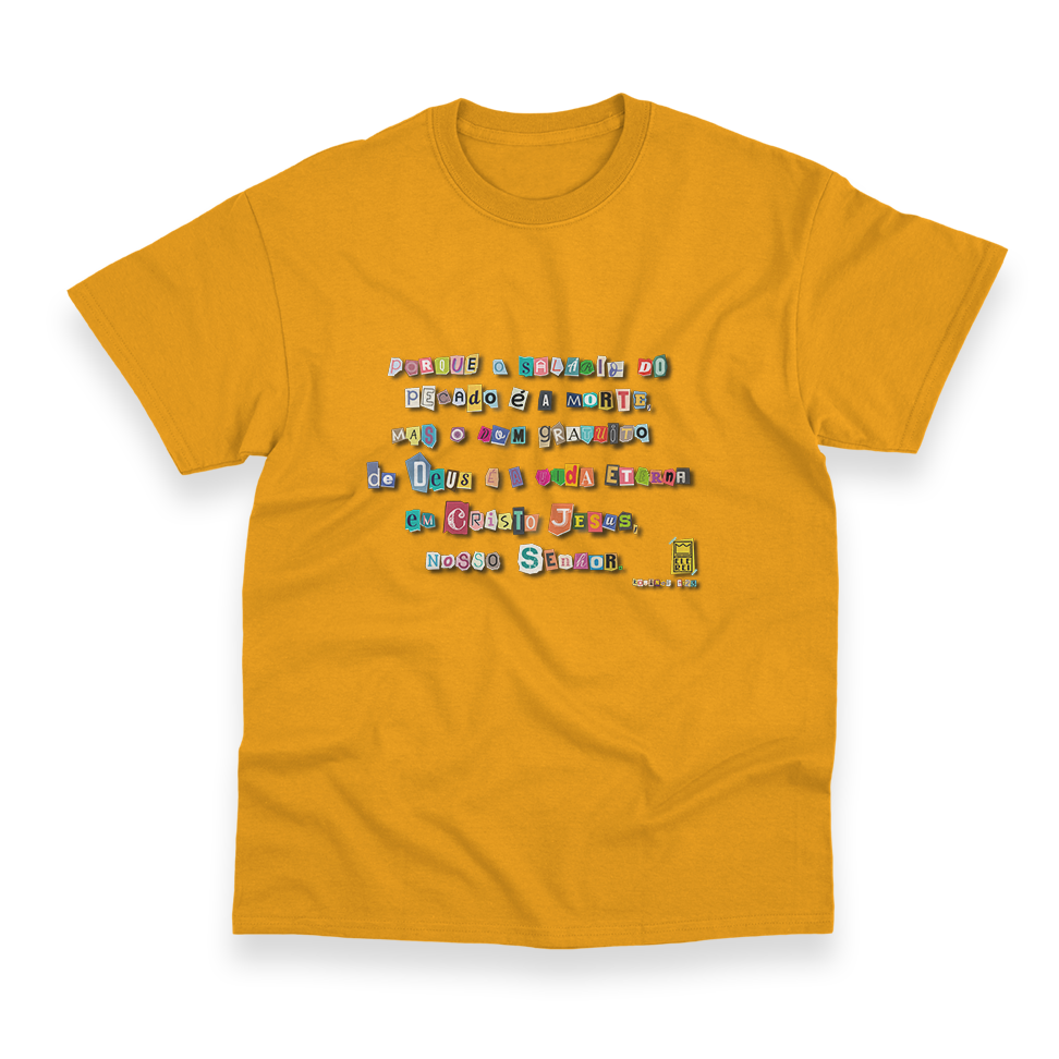 Camiseta Masculina Ele Rei - Romanos 6:23 - Nº1 - Imagem 3