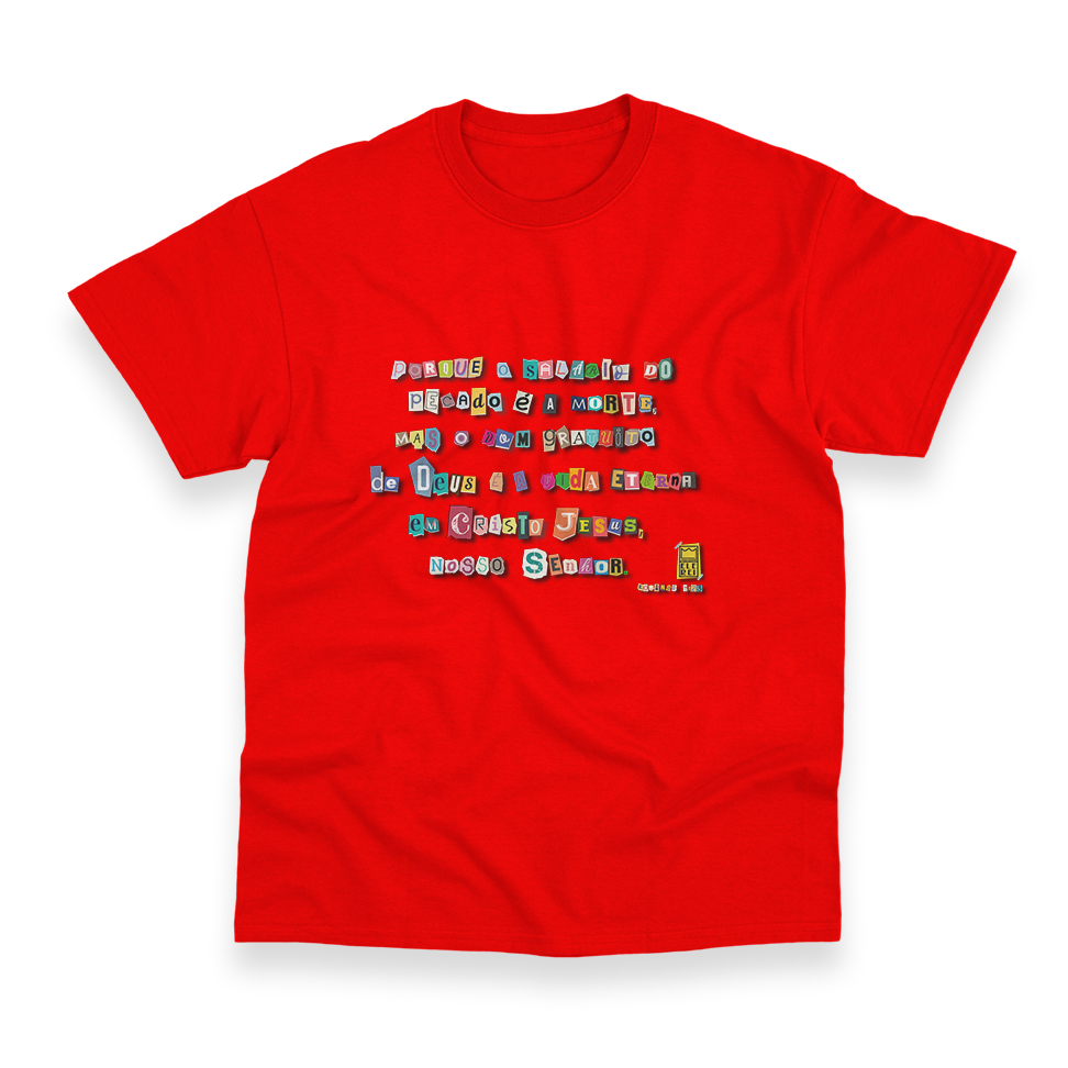 Camiseta Masculina Ele Rei - Romanos 6:23 - Nº1 - Imagem 11