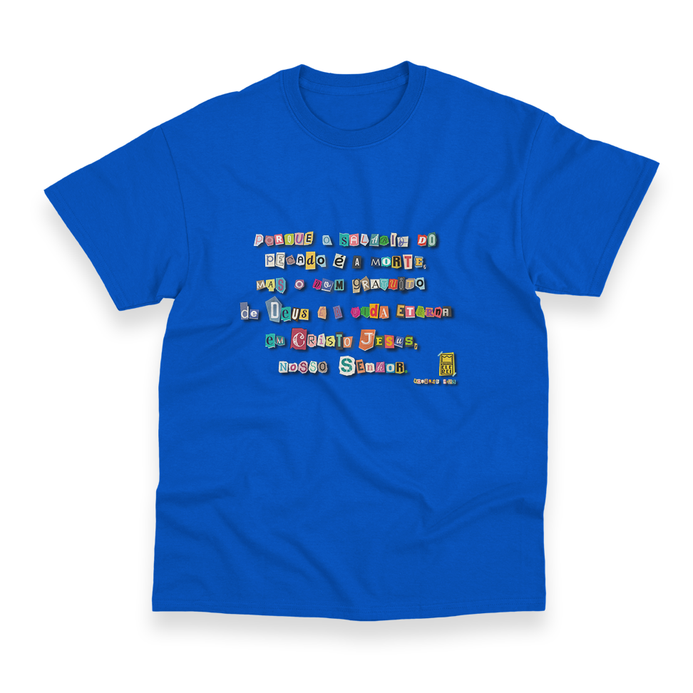 Camiseta Masculina Ele Rei - Romanos 6:23 - Nº1 - Imagem 5