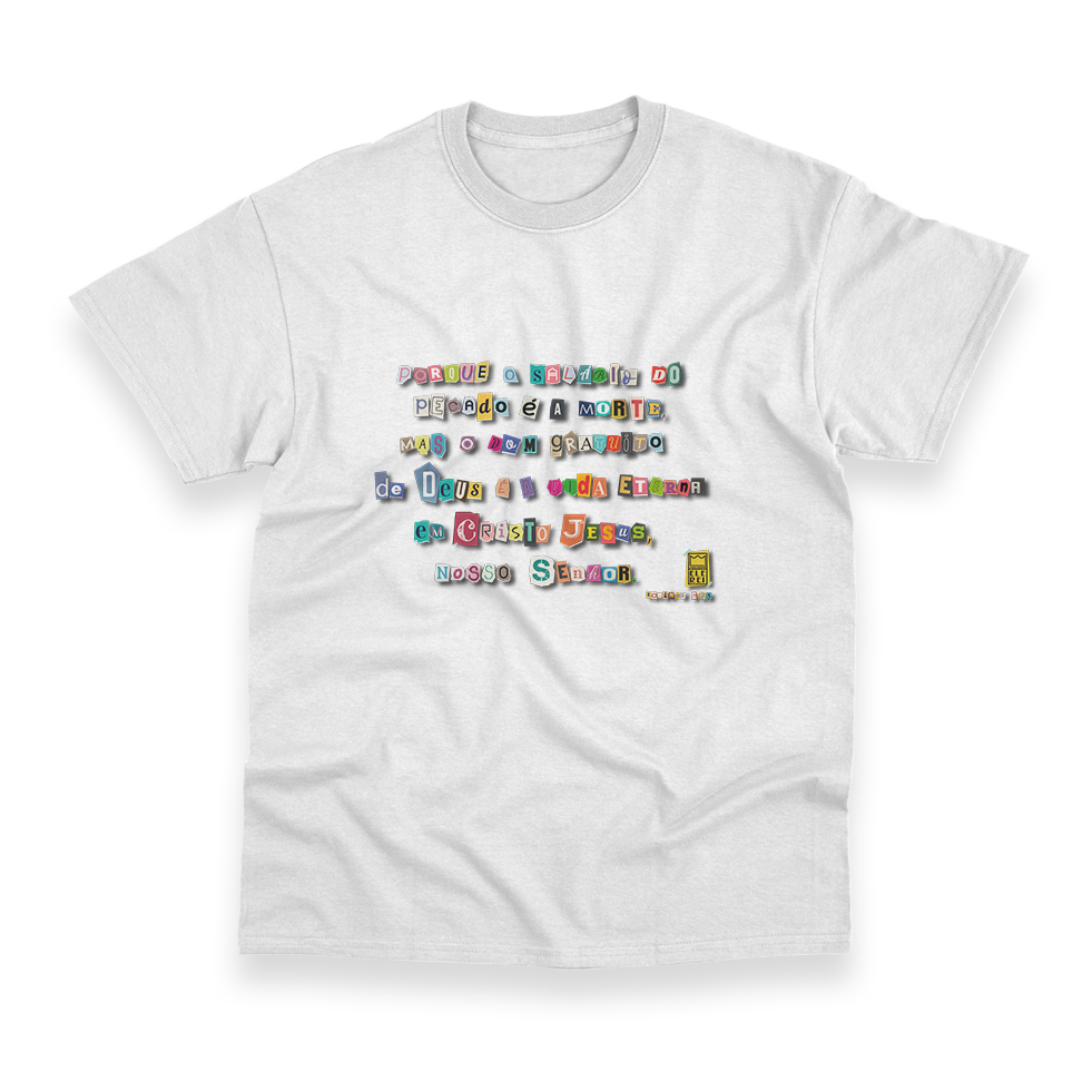 Camiseta Masculina Ele Rei - Romanos 6:23 - Nº1 - Imagem 6