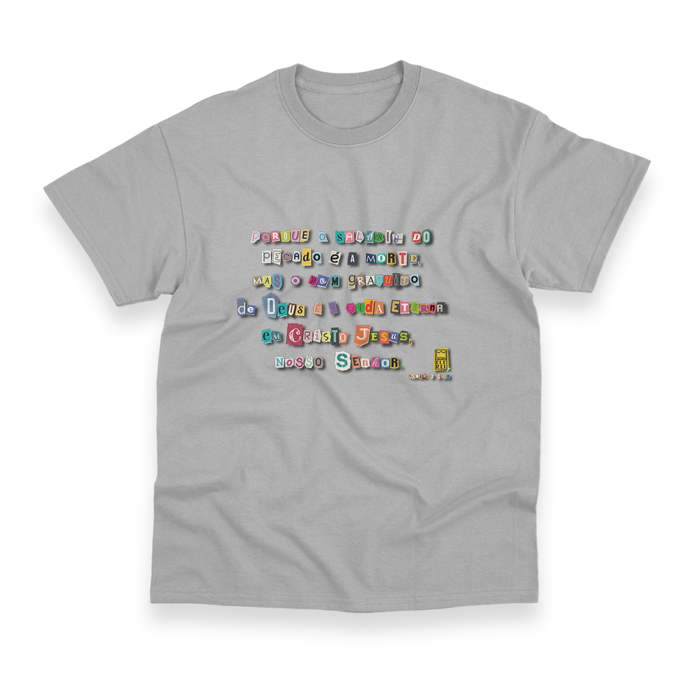 Camiseta Masculina Ele Rei - Romanos 6:23 - Nº1 - Imagem 7