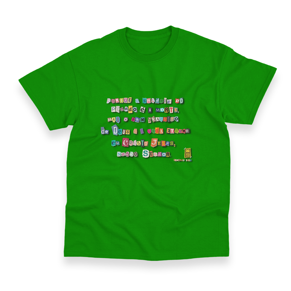 Camiseta Masculina Ele Rei - Romanos 6:23 - Nº1 - Imagem 10