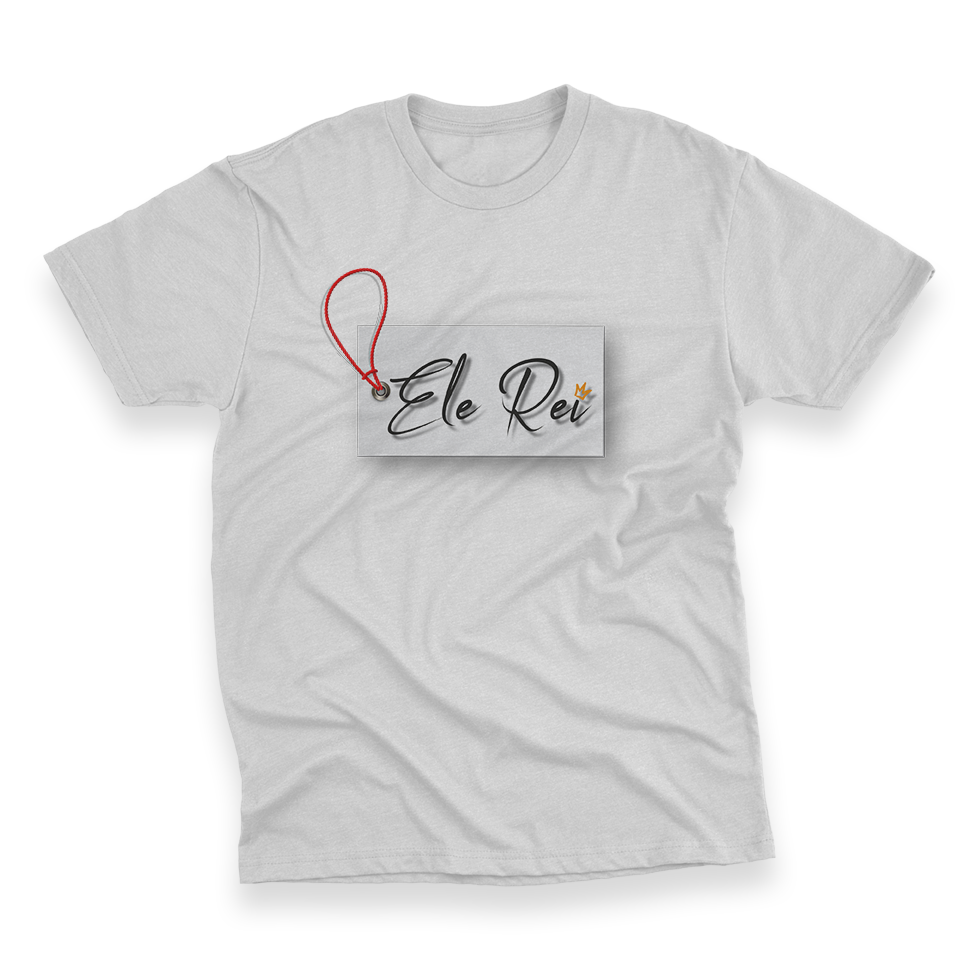 Camiseta Plus Size Ele Rei - Escrita - Etiqueta