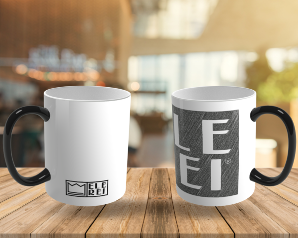 Caneca Mágica de Porcelana Ele Rei – Escrita – Quadrada - Imagem 4