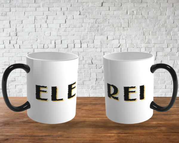 Caneca Mágica de Porcelana Ele Rei – Escrita – Riscado - Imagem 4