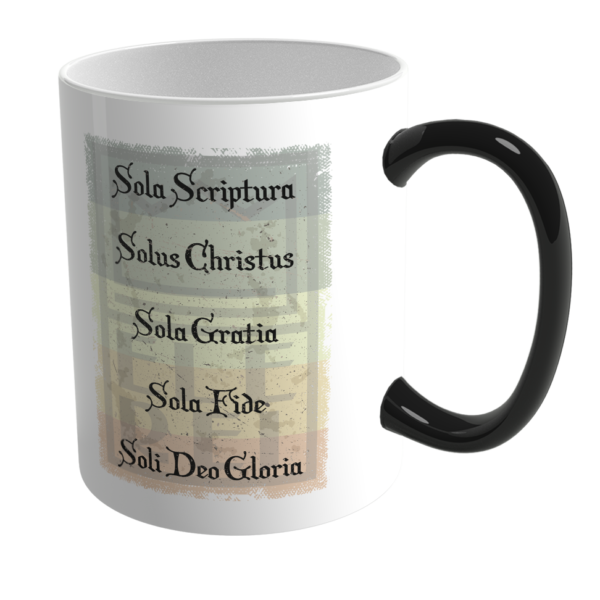 Caneca Mágica de Porcelana Ele Rei – 5 Solas – Carta - Imagem 2