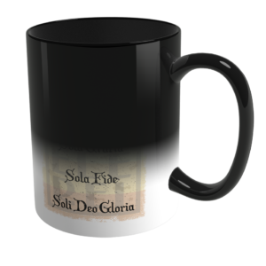 Caneca Mágica de Porcelana Ele Rei – 5 Solas – Carta