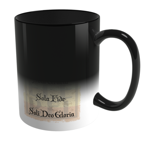 Caneca Mágica de Porcelana Ele Rei – 5 Solas – Carta