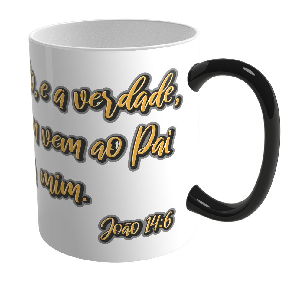 Caneca Mágica de Porcelana Ele Rei – João 14:6 – Nº1 - Imagem 2