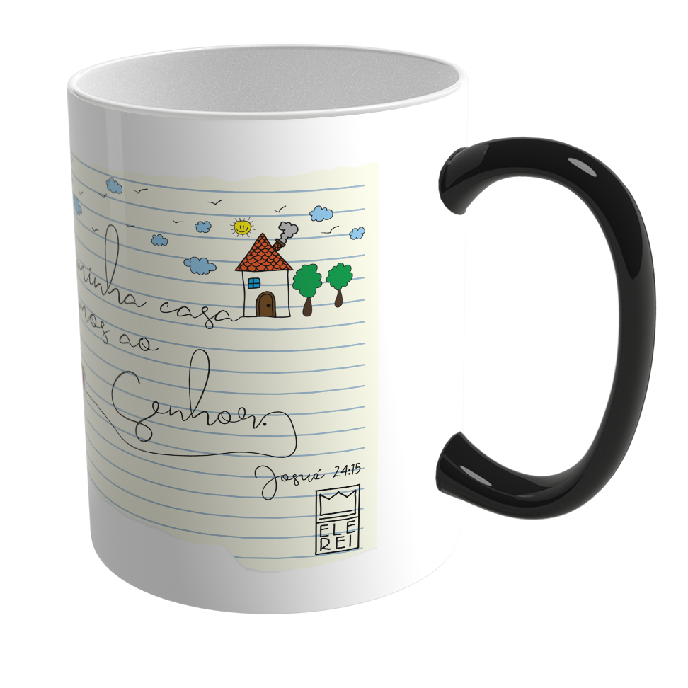 Caneca Mágica de Porcelana Ele Rei – Josué 24:15 - Imagem 2