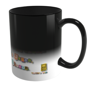Caneca Mágica de Porcelana Ele Rei – Romanos 6:23 – Nº1