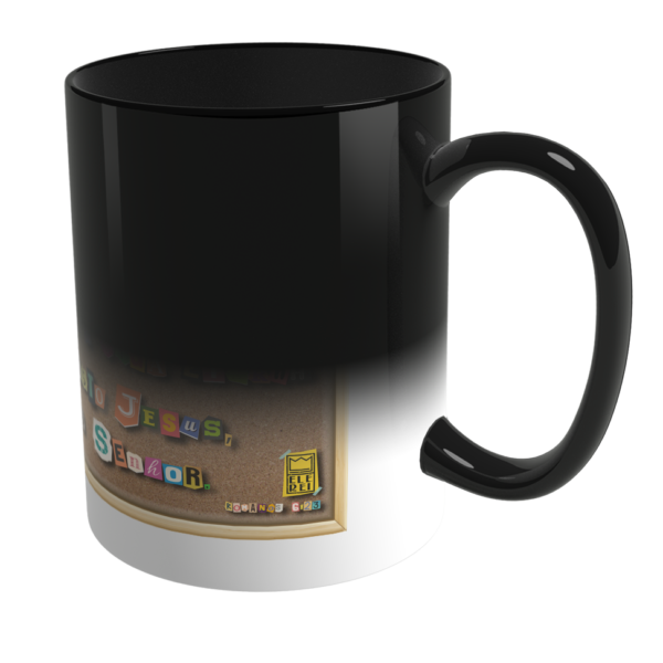 Caneca Mágica de Porcelana Ele Rei – Romanos 6:23 – Nº2