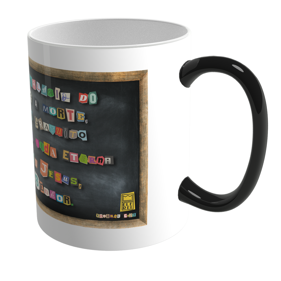 Caneca Mágica de Porcelana Ele Rei – Romanos 6:23 – Nº3 - Imagem 2