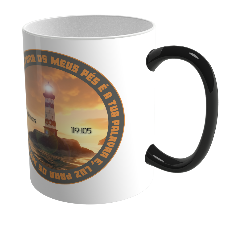 Caneca Mágica de Porcelana Ele Rei – Salmos 119:105 - Imagem 2