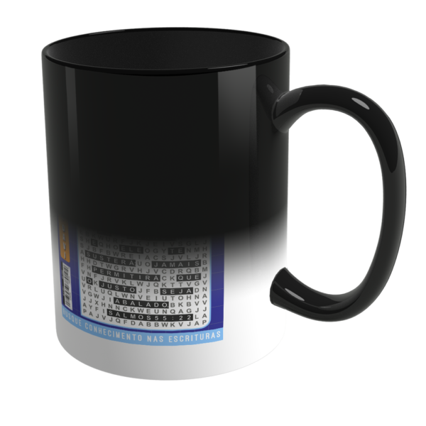 Caneca Mágica de Porcelana Ele Rei – Salmos 55:22 – Azul