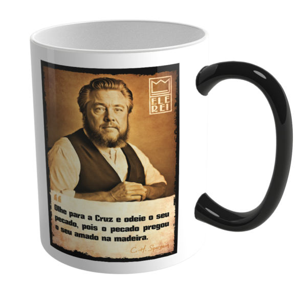 Caneca Mágica de Porcelana Ele Rei – Spurgeon – Olhe para Cruz - Imagem 2