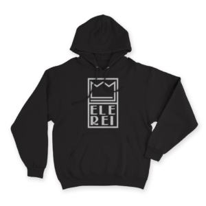 Blusa Moletom Canguru Ele Rei - Logo Escrita Vertical Grande