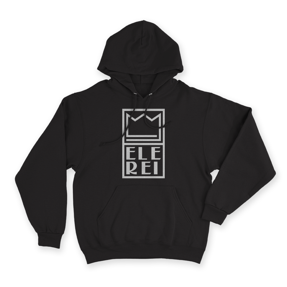 Blusa Moletom Canguru Ele Rei - Logo Escrita Vertical Grande