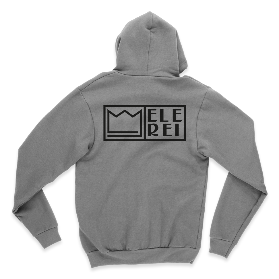 Blusa Moletom com Zíper Ele Rei - Logo Escrita Horizontal Grande