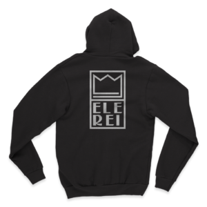 Blusa Moletom com Zíper Ele Rei - Logo Escrita Vertical Grande