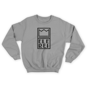Blusa Moletom Fechado Ele Rei - Logo Escrita Vertical Grande