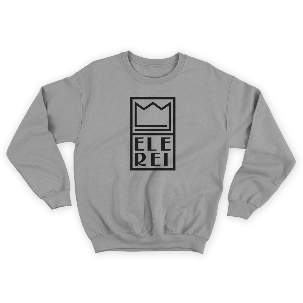 Blusa Moletom Fechado Ele Rei - Logo Escrita Vertical Grande
