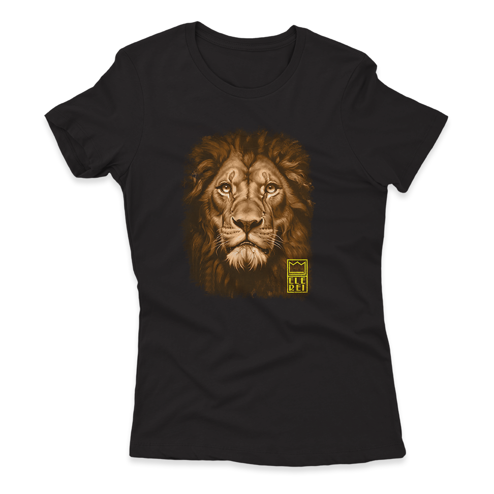 Camiseta Feminina Ele Rei – Leão – Dourado Nº2