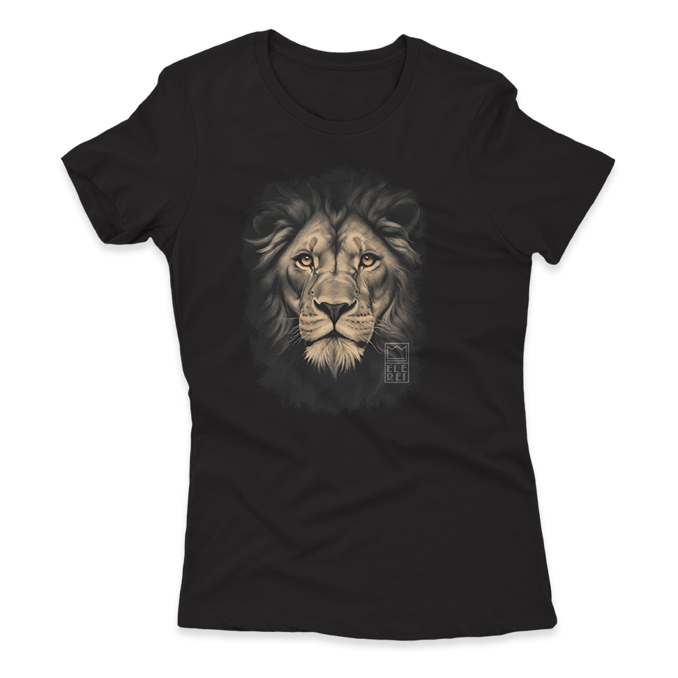 Camiseta Feminina Ele Rei – Leão – Cinza Nº2