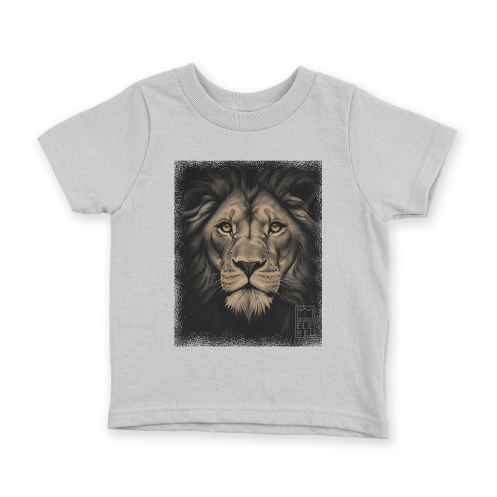 Camiseta Infantil Ele Rei – Leão – Cinza Nº1 - Imagem 2