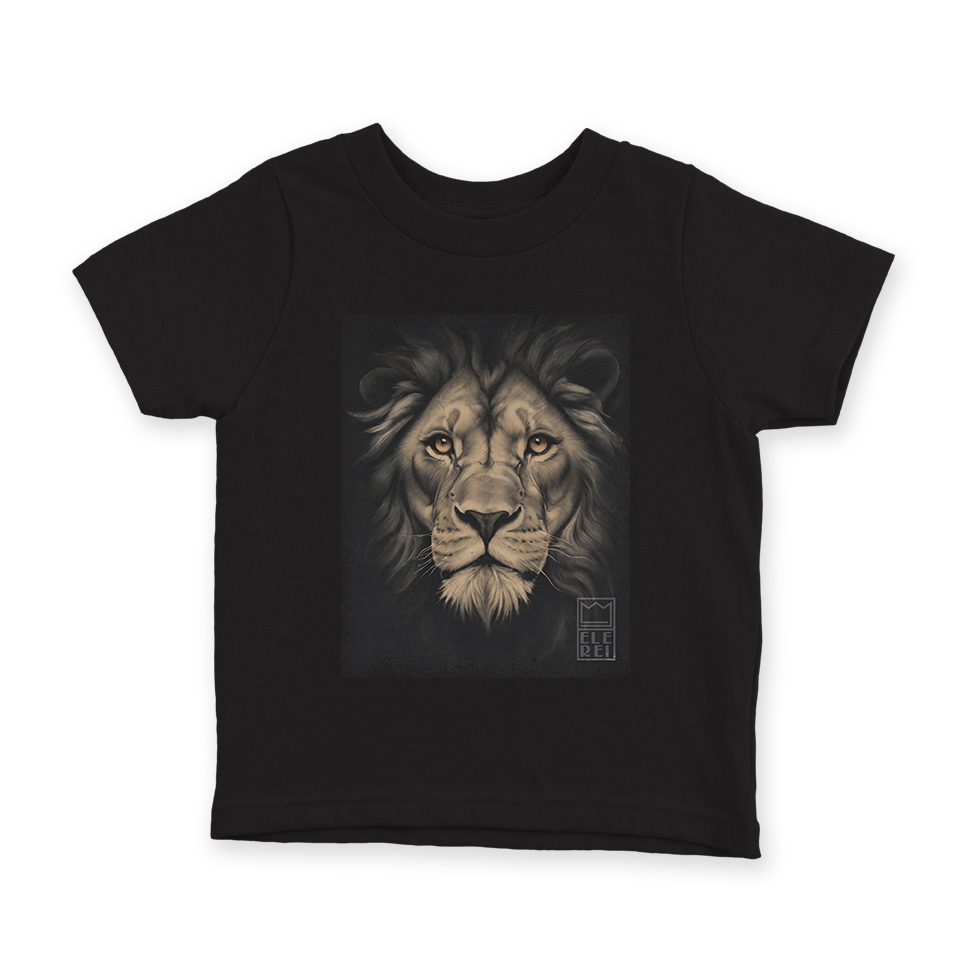 Camiseta Infantil Ele Rei – Leão – Cinza Nº1 - Imagem 3