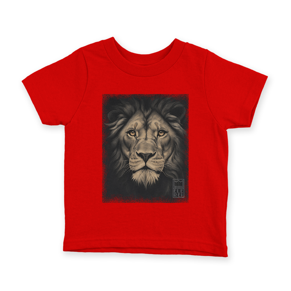 Camiseta Infantil Ele Rei – Leão – Cinza Nº1 - Imagem 4