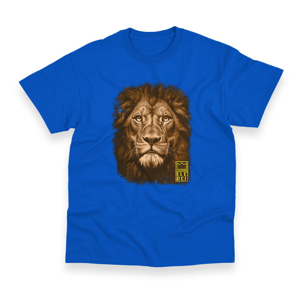 Camiseta Masculina Ele Rei – Leão – Dourado Nº2 - Imagem 12