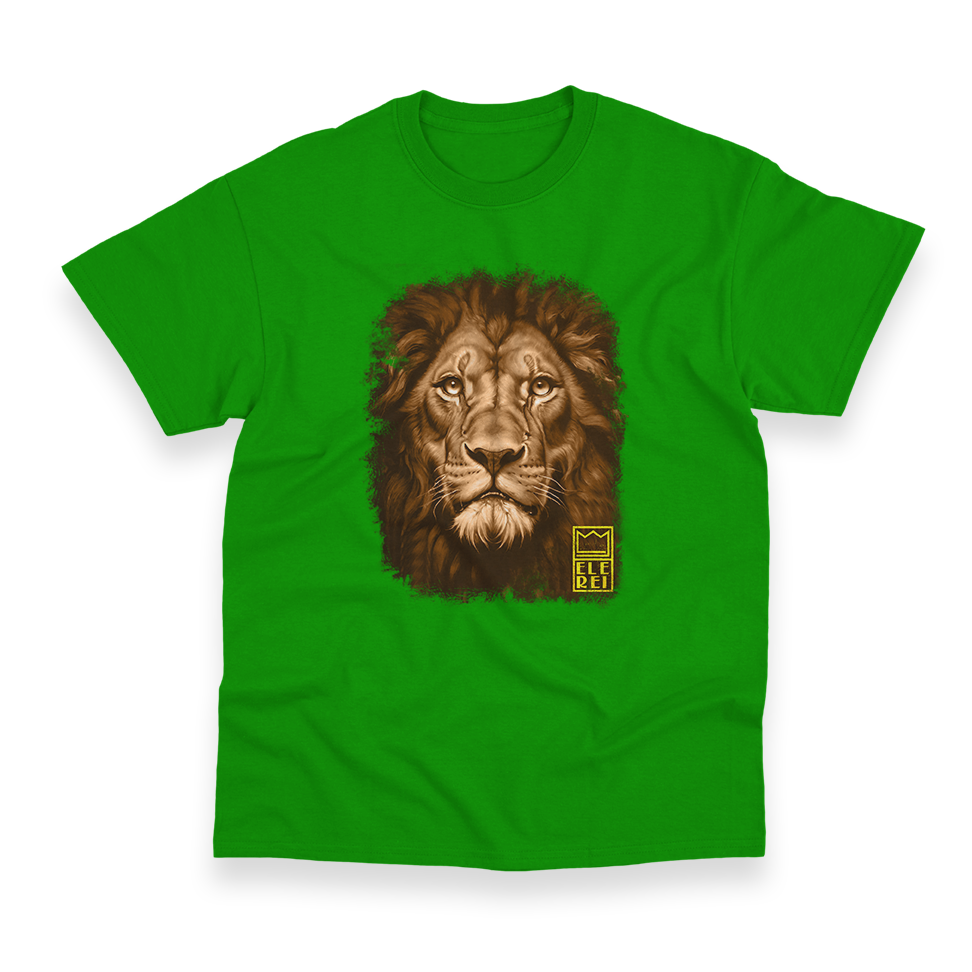 Camiseta Masculina Ele Rei – Leão – Dourado Nº2 - Imagem 6