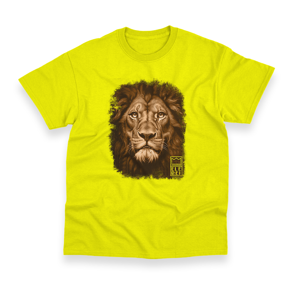 Camiseta Masculina Ele Rei – Leão – Dourado Nº2 - Imagem 9