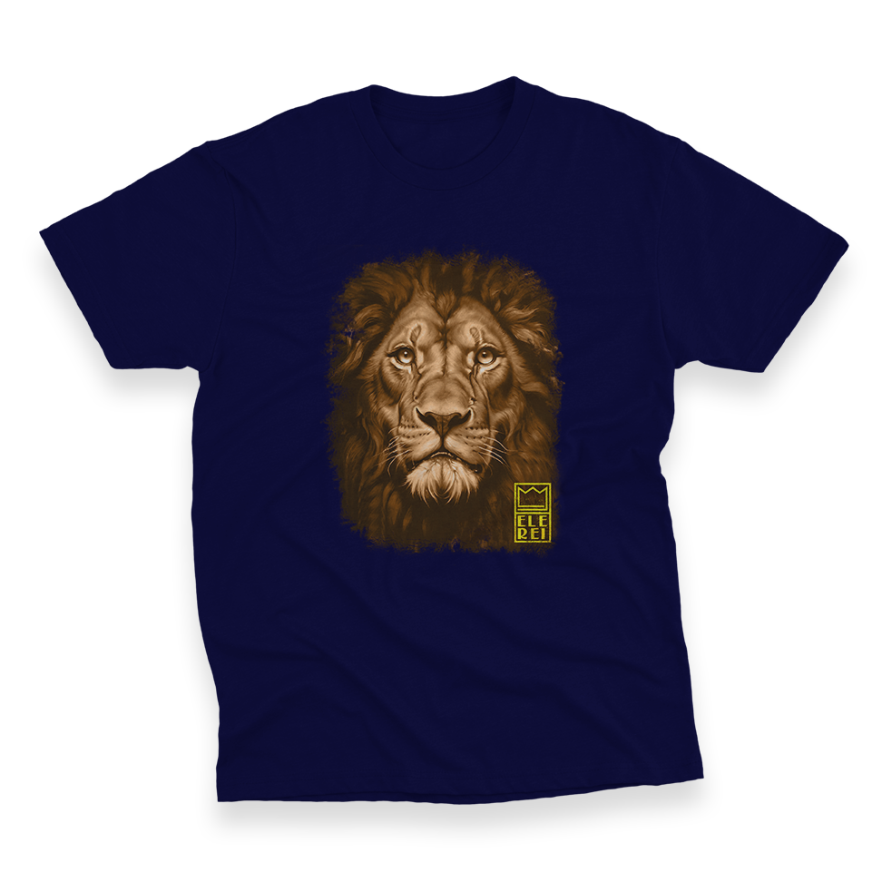 Camiseta Plus Size Ele Rei – Leão – Dourado Nº2 - Imagem 4