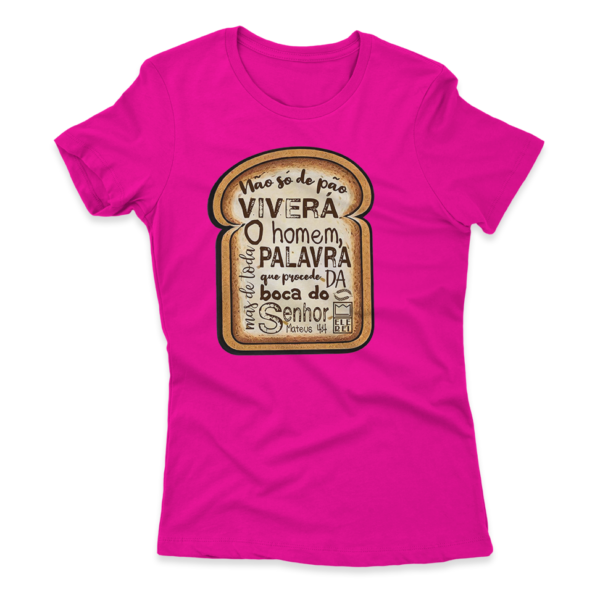 Camiseta Feminina Ele Rei – Mateus 4:4 – Nº2 - Imagem 4
