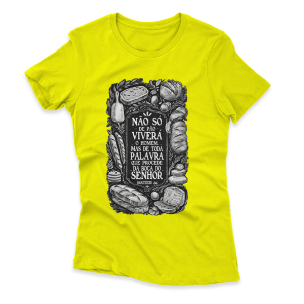 Camiseta Feminina Ele Rei – Mateus 4:4 - Nº1 - Imagem 3