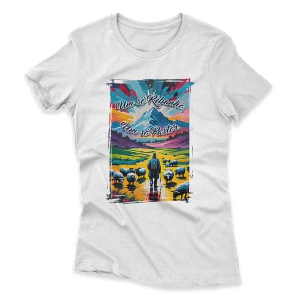 Camiseta Feminina Ele Rei – Um Só Rebanho, Um Só Pastor Nº3 - Imagem 4